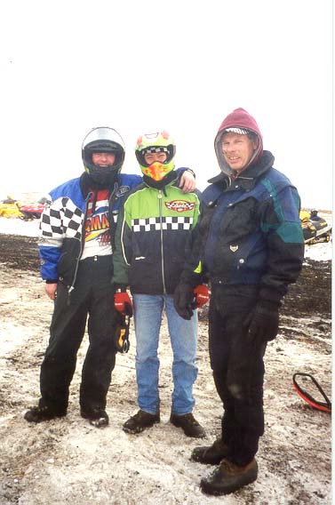 This is a picture of (L to R) Jamie, Mike, and Lyle.  I've know Mikey for a while, and he's a good friend (with a hot sled, not to mention!!!).