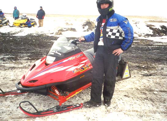Here's me with the non-traction sled.  I gues my head got kinda cut off!!