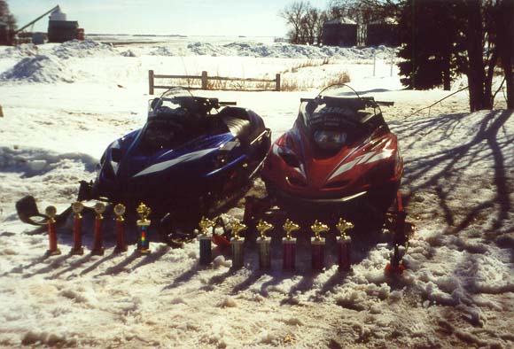 Another pic of the sleds and trophies.